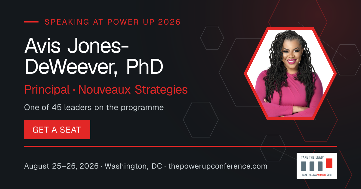 Hear them share card for Avis Jones-DeWeever, PhD — Power Up 2026