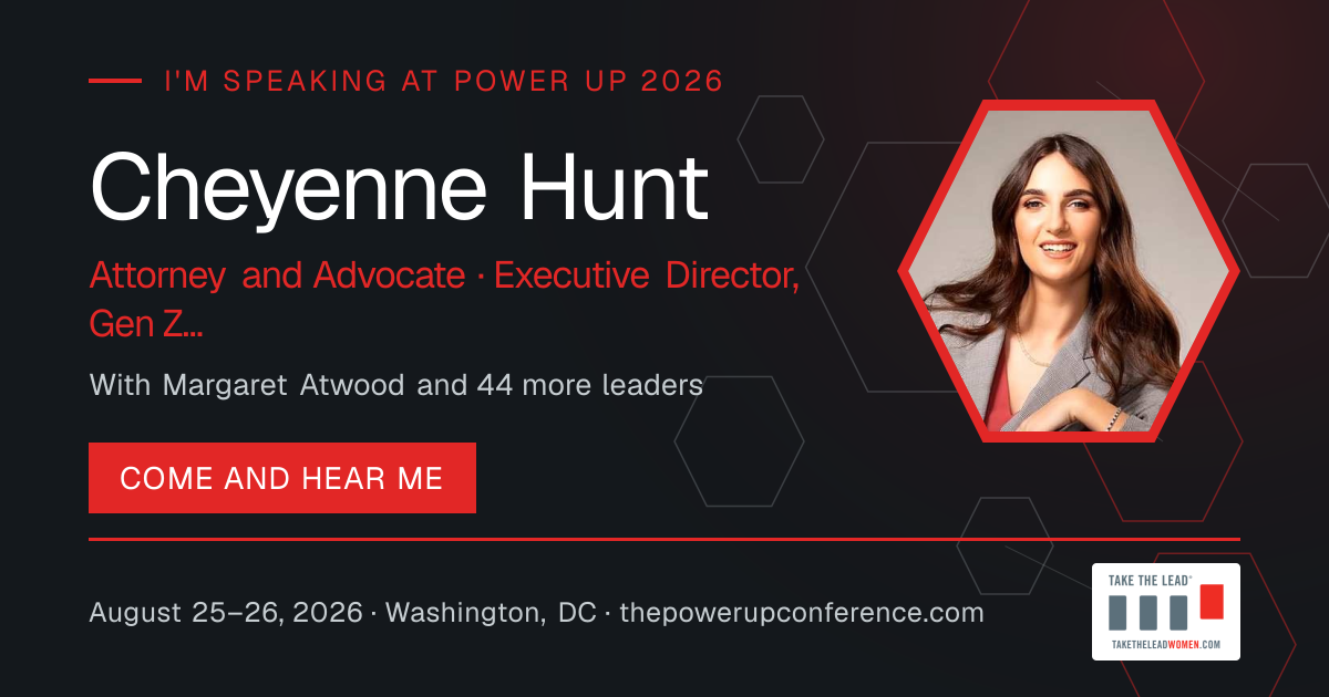 I'm speaking share card for Cheyenne Hunt — Power Up 2026