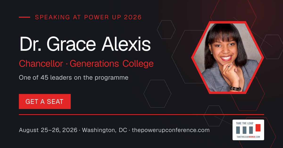 Hear them share card for Dr. Grace Alexis — Power Up 2026
