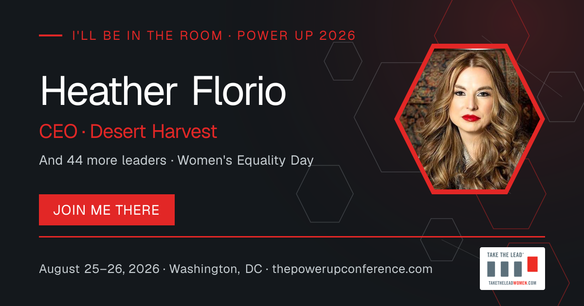 I'll be there share card for Heather Florio — Power Up 2026