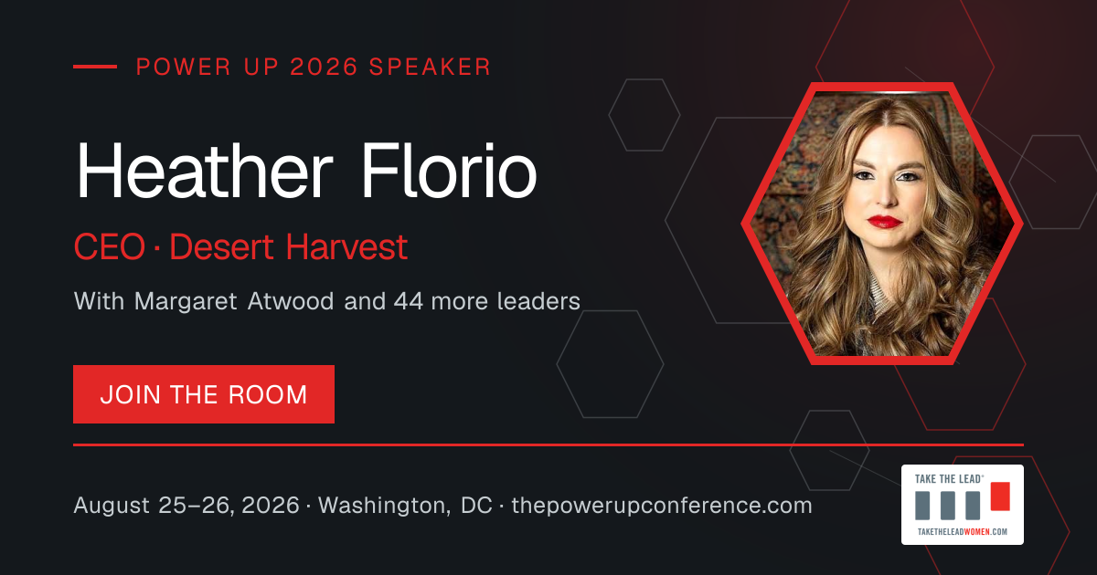 Profile share card for Heather Florio — Power Up 2026