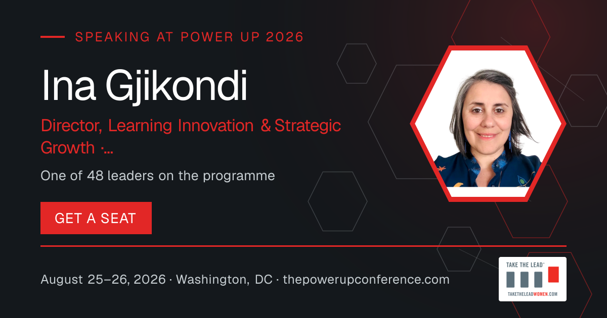 Hear them share card for Ina Gjikondi — Power Up 2026