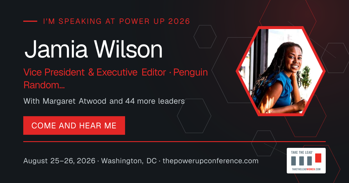 I'm speaking share card for Jamia Wilson — Power Up 2026