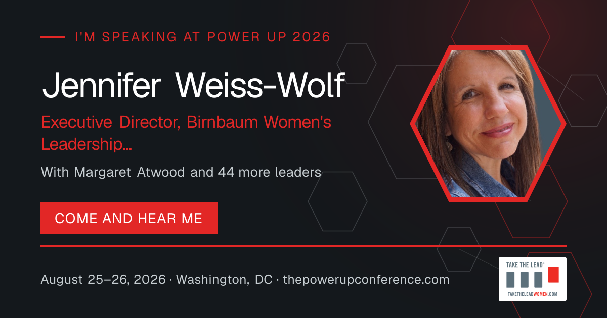 I'm speaking share card for Jennifer Weiss-Wolf — Power Up 2026