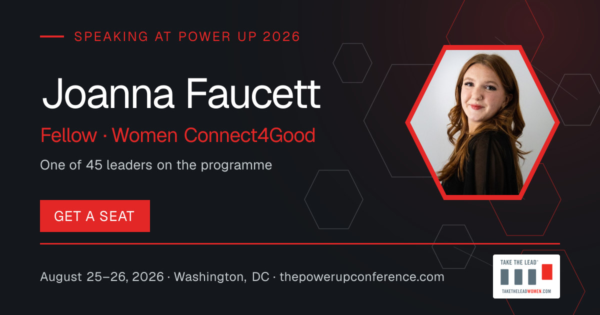Hear them share card for Joanna Faucett — Power Up 2026
