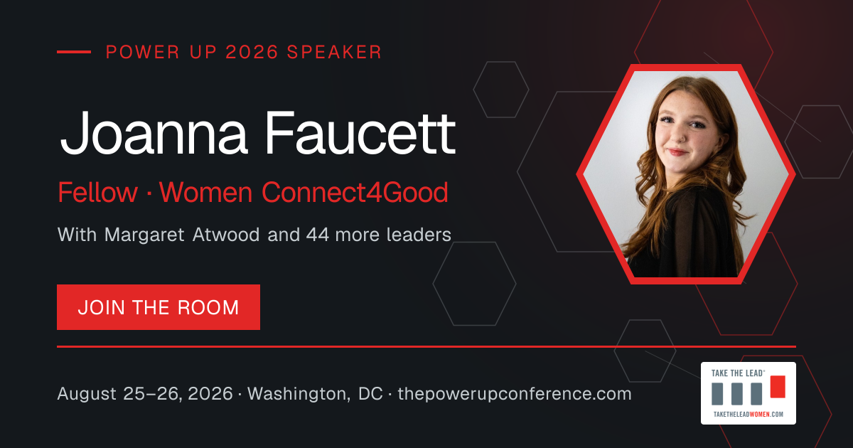 Profile share card for Joanna Faucett — Power Up 2026