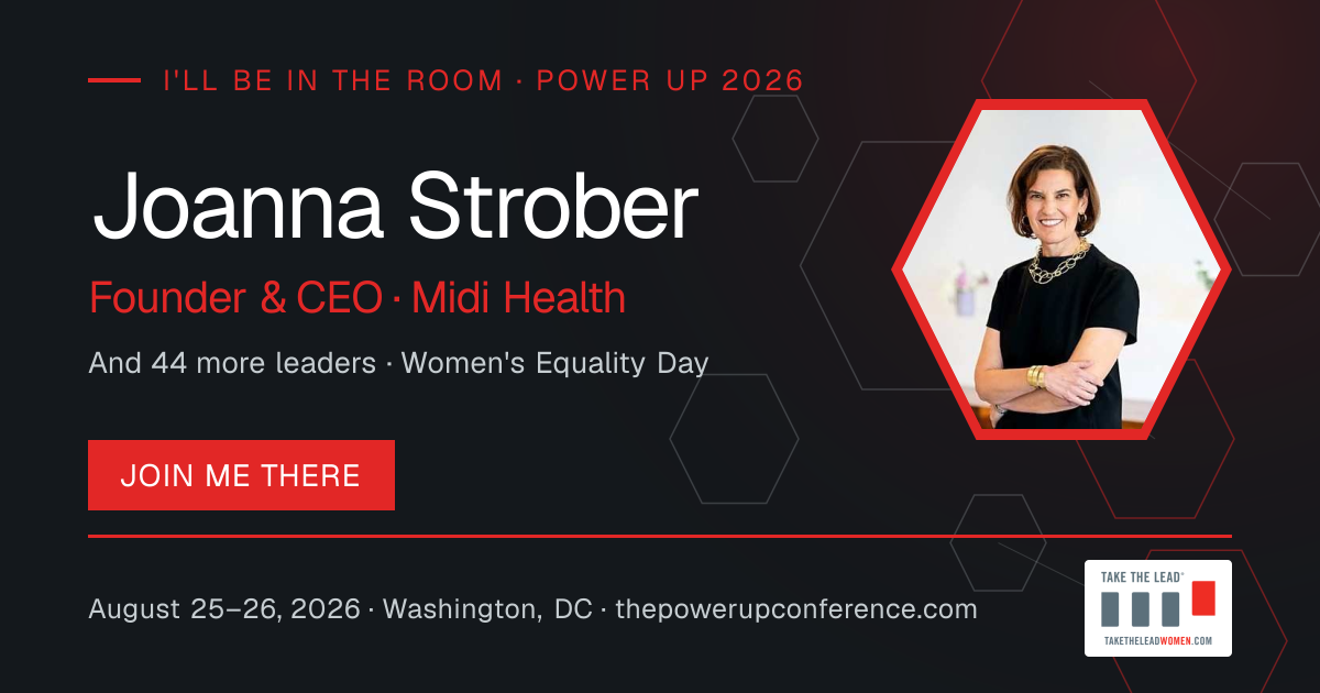 I'll be there share card for Joanna Strober — Power Up 2026