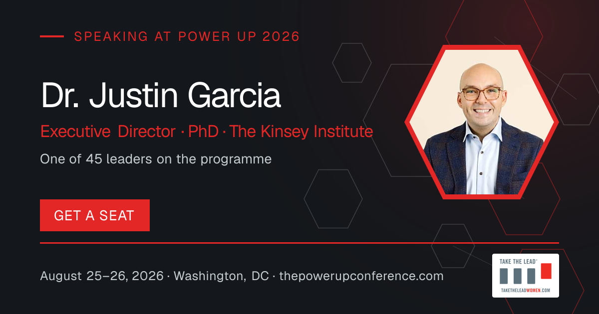 Hear them share card for Dr. Justin Garcia — Power Up 2026