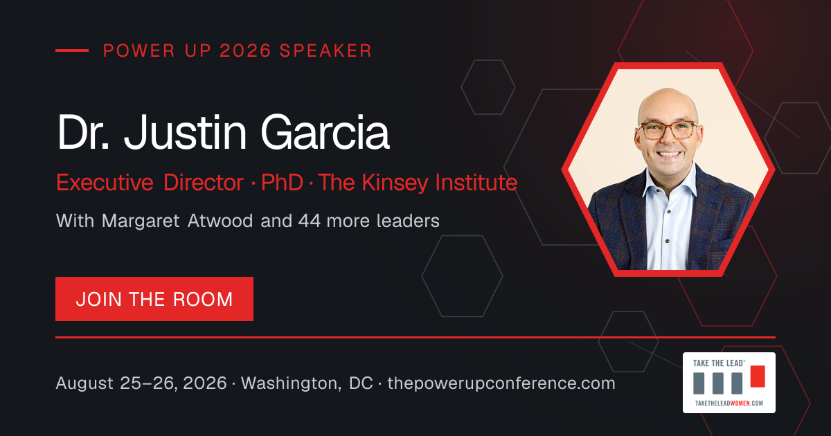 Profile share card for Dr. Justin Garcia — Power Up 2026