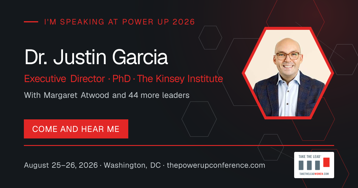 I'm speaking share card for Dr. Justin Garcia — Power Up 2026