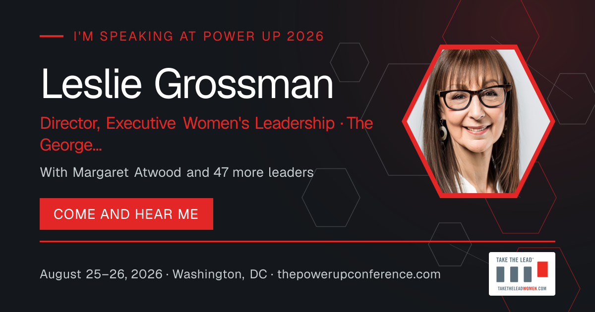 I'm speaking share card for Leslie Grossman — Power Up 2026