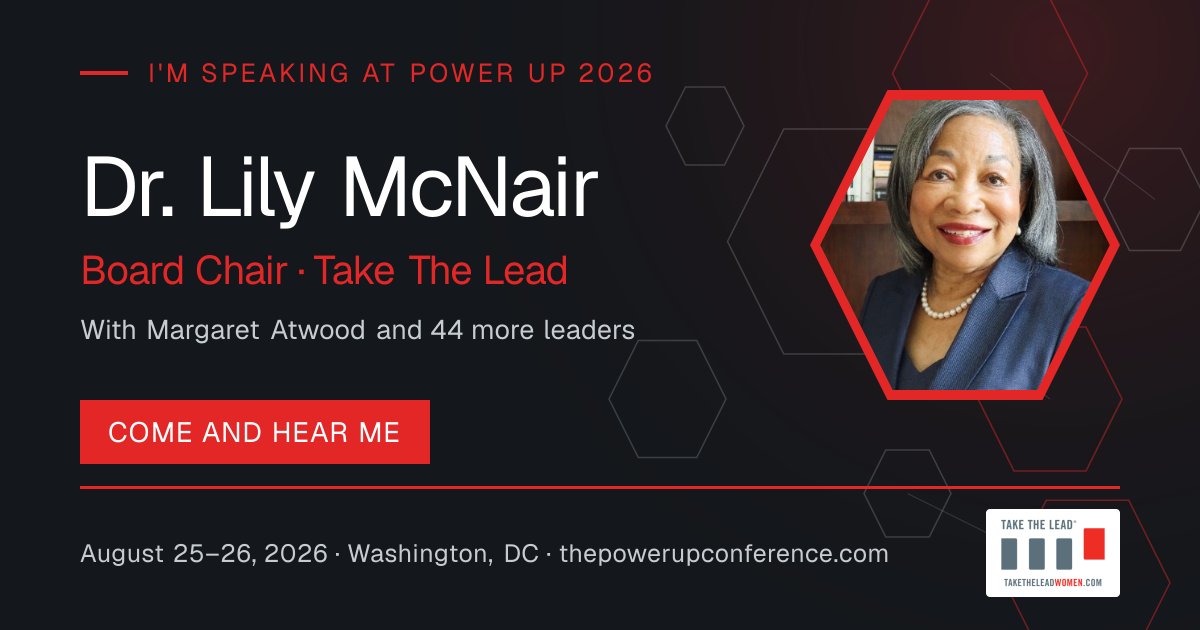I'm speaking share card for Dr. Lily McNair — Power Up 2026