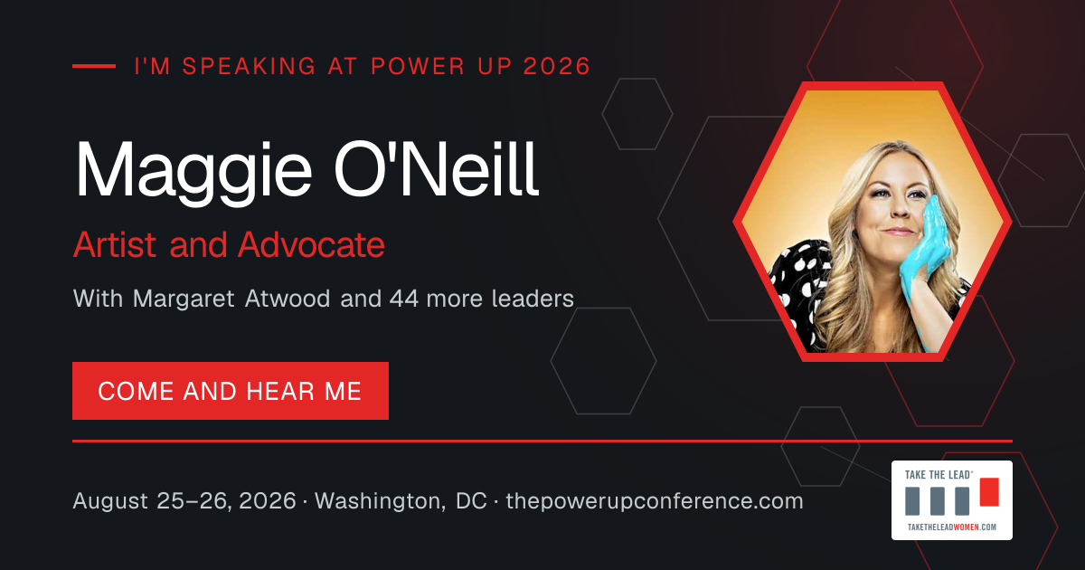 I'm speaking share card for Maggie O'Neill — Power Up 2026