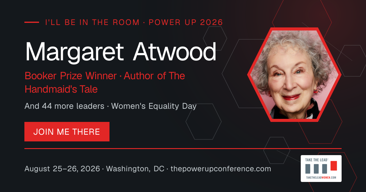 I'll be there share card for Margaret Atwood — Power Up 2026