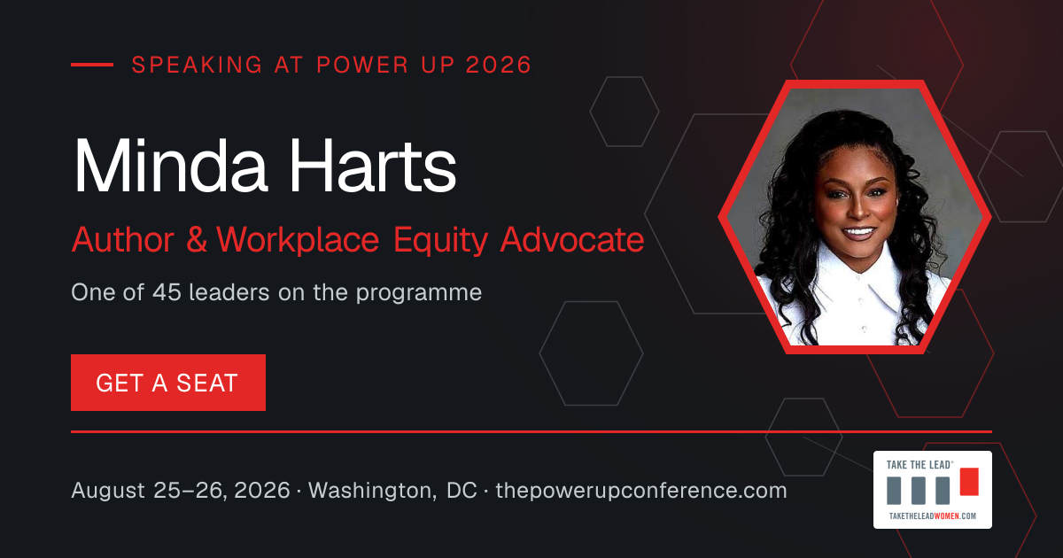 Hear them share card for Minda Harts — Power Up 2026