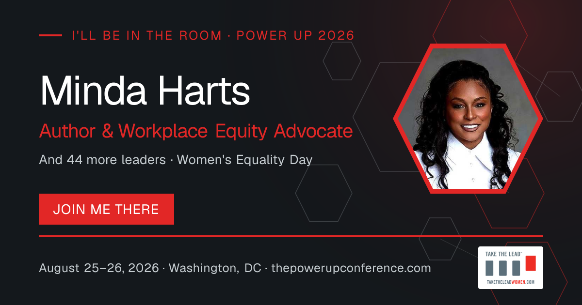 I'll be there share card for Minda Harts — Power Up 2026