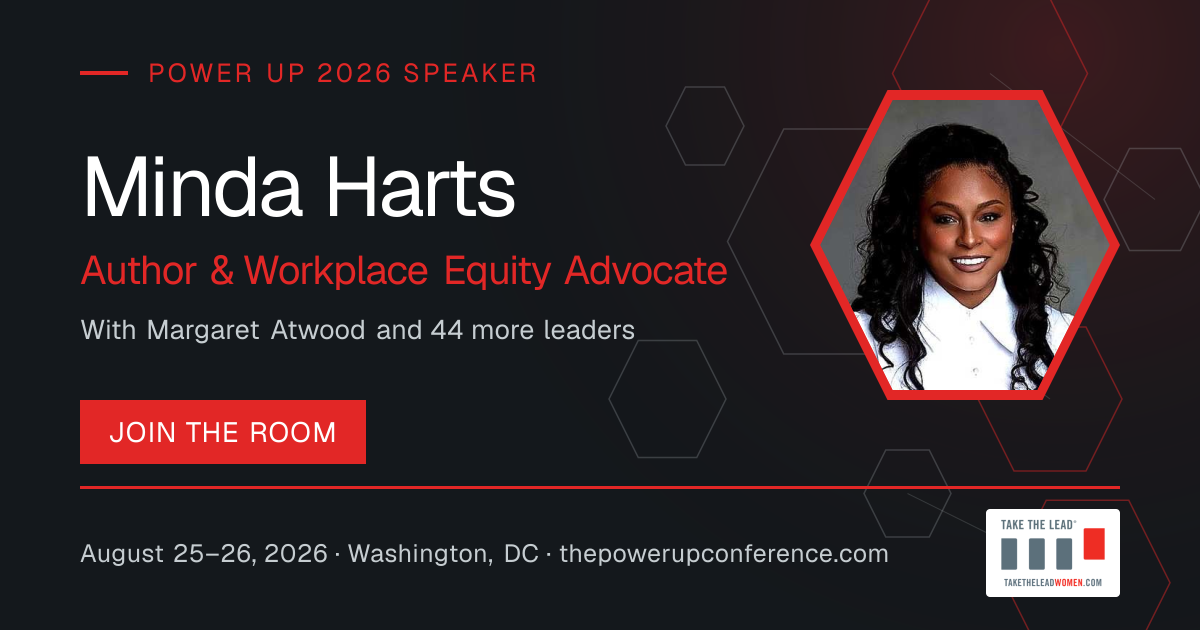 Profile share card for Minda Harts — Power Up 2026
