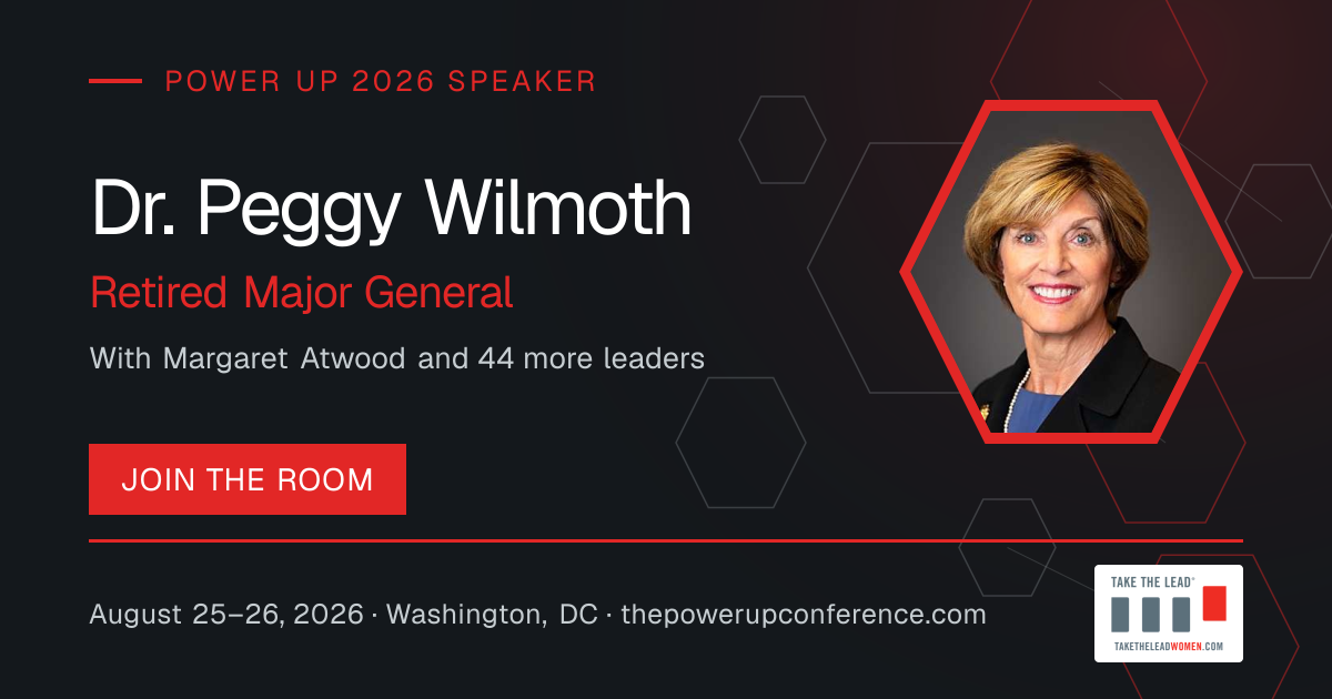 Profile share card for Dr. Peggy Wilmoth — Power Up 2026