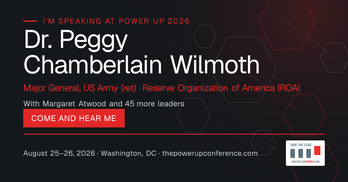 I'm speaking share card for Dr. Peggy Chamberlain Wilmoth — Power Up 2026