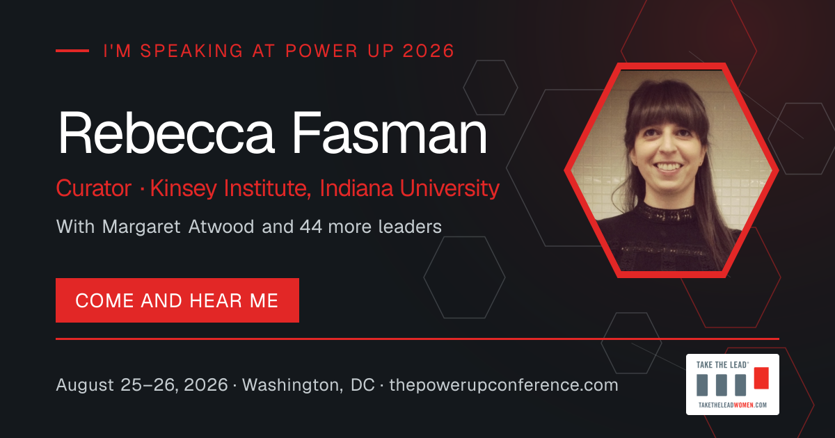 I'm speaking share card for Rebecca Fasman — Power Up 2026