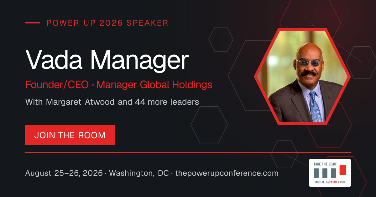 Profile share card for Vada Manager — Power Up 2026