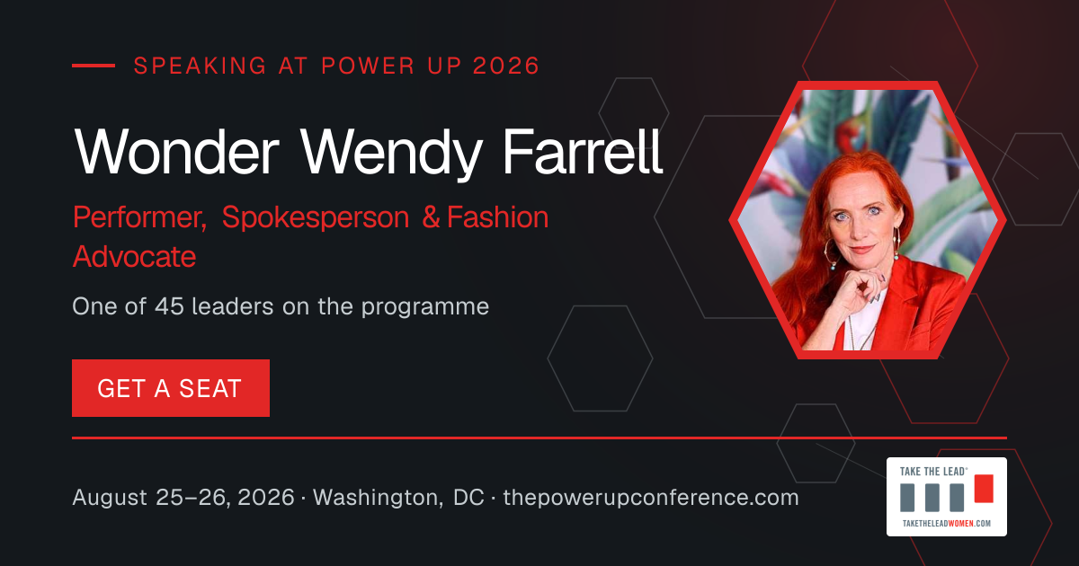 Hear them share card for Wonder Wendy Farrell — Power Up 2026